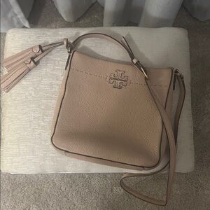 Tory Burch Beige Leather Crossbody Bag